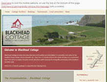 Tablet Screenshot of blackheadcottage.co.nz